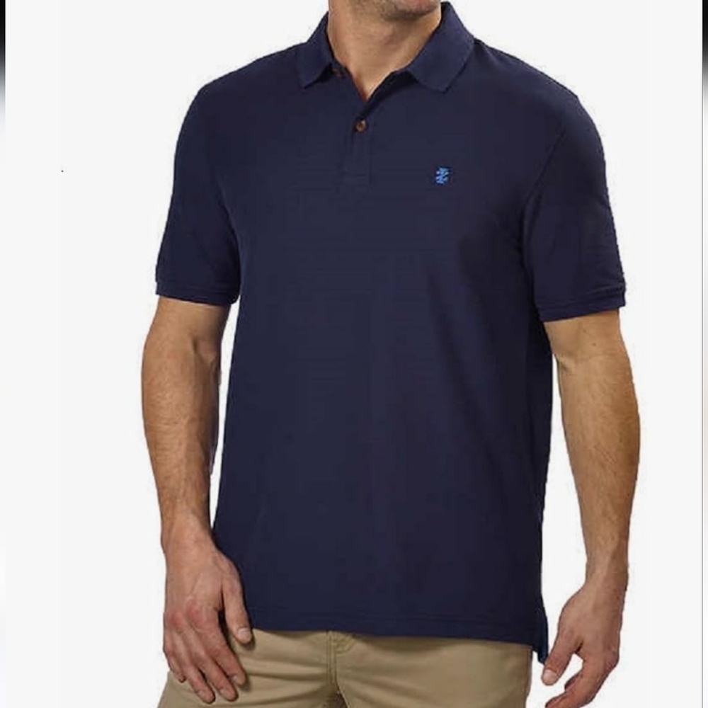 Izod The Performance Blue Polo Shirt Classic Knit Short Sleeve